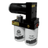 A picture of two filters and the oil pump.
