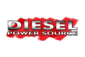 A red and white logo for diesel power source.