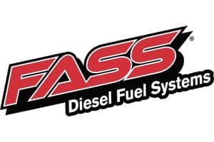 A red and black logo for the fass diesel fuel system.