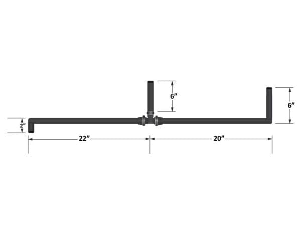 Universal Pre-Formed 5/8 Inch Coolant Hose with 90 Degree Ends and T-fitting Fleece Performance