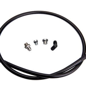 A black hose with some parts on it