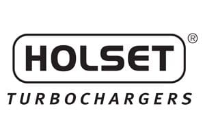 A black and white logo of holset turbochargers