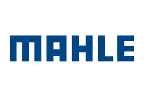 A blue and white logo of mahle