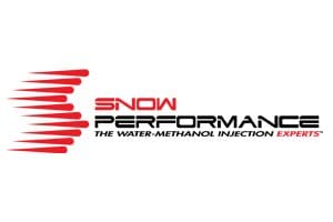 A red and black logo for snow performance