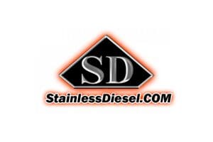 A stainless diesel logo with the company name and address.