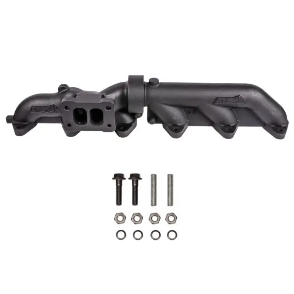 Pulse Flow Exhaust Manifold Kit Fits 2003-2007 5.9L Cummins 2-Pc T4 With Turbo Flange Hardware ATS