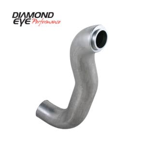 Curved exhaust pipe with Diamond Eye logo.