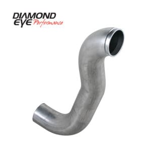 Curved metal exhaust pipe, Diamond Eye logo.