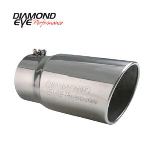 Chrome exhaust tip with Diamond Eye logo.