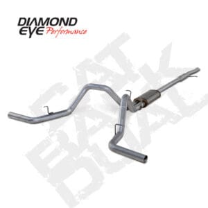 Performance exhaust system on white background.