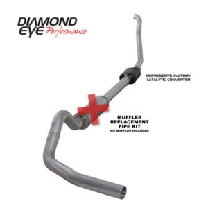 Muffler replacement pipe kit with catalytic converter.