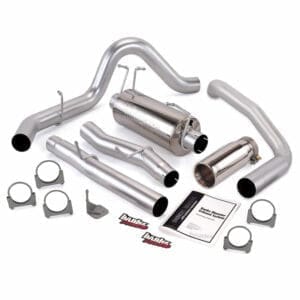 Exhaust system components with installation guide.
