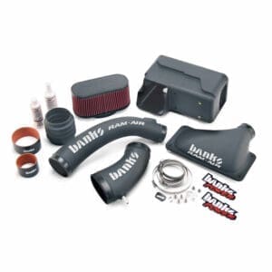 Air intake system components and accessories displayed.