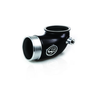 Car air intake pipe with S&B logo.
