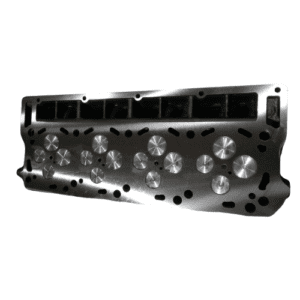 Engine cylinder head with multiple valve openings.