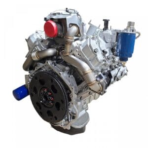 Diesel engine with various components and pipes.