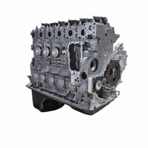 Engine block with visible gears and components.