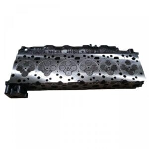 Engine cylinder head with visible valve ports.