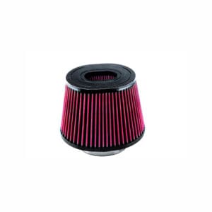 Red and black cone air filter.