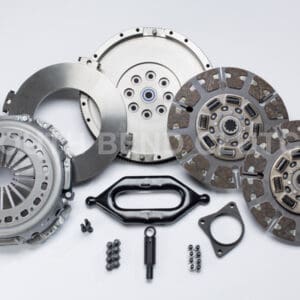 Clutch kit with various automotive components.