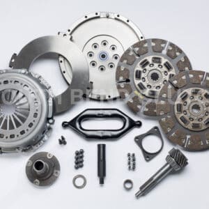 Car clutch kit with various mechanical components.