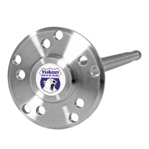 Metal axle shaft with Yukon Gear logo.