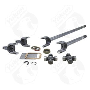 Axle parts kit with multiple components.