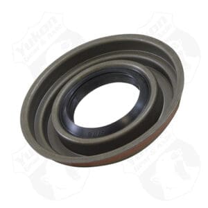 Metal automotive seal with black rubber center.