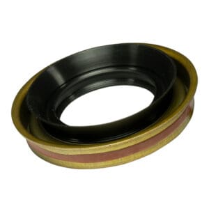 Black and gold mechanical seal component.