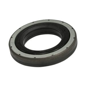 Black and silver circular rubber seal.