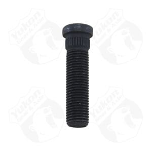 Black threaded bolt on white background.