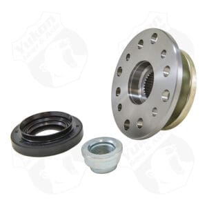 Automotive parts: flange, seal, and nut.