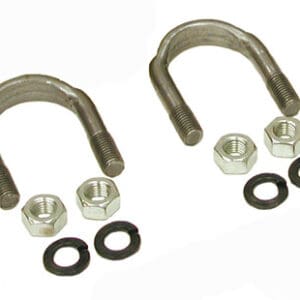Two U-bolts with nuts and washers.